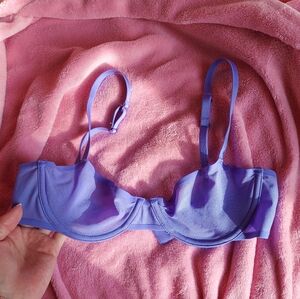 Cute and sexy Aerie Smoothez mesh cool tone purple balconette bralette 32C